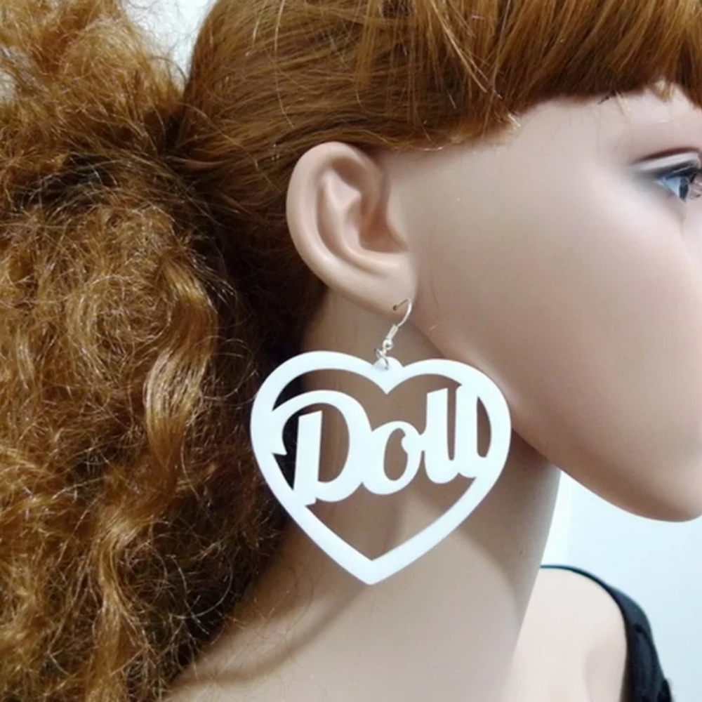 Heart "Doll" earrings very cute and lightweight